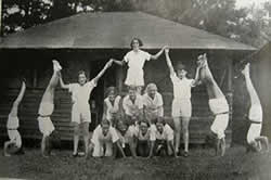 Camp Highland girls doing gymnastics